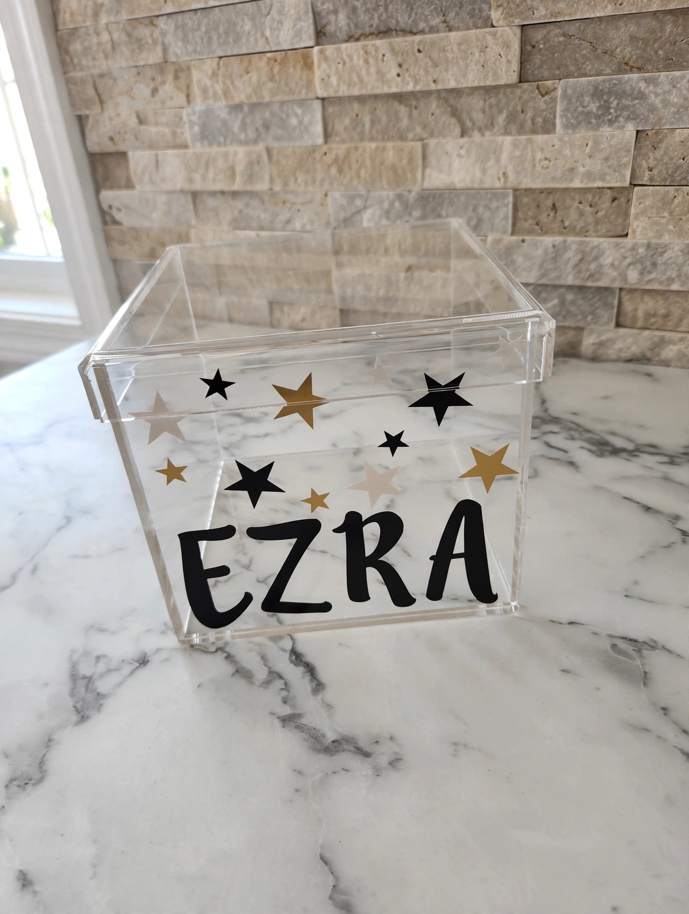 Multi Stars and Name Lucite Box