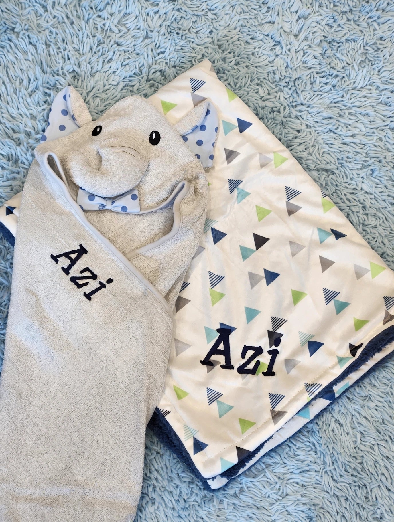 Dapper Elephant Hooded Boy Toddler Towel