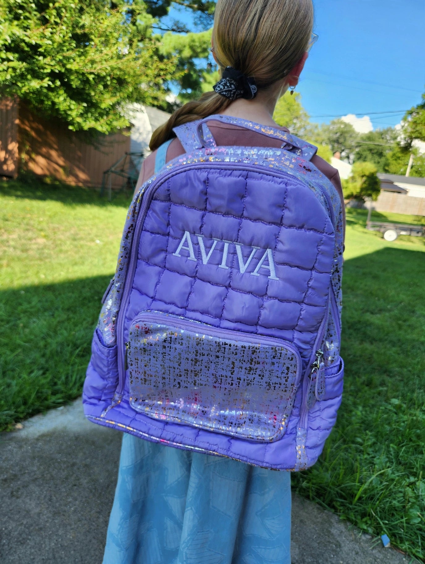Puffer Lavender Shine Girls Backpack