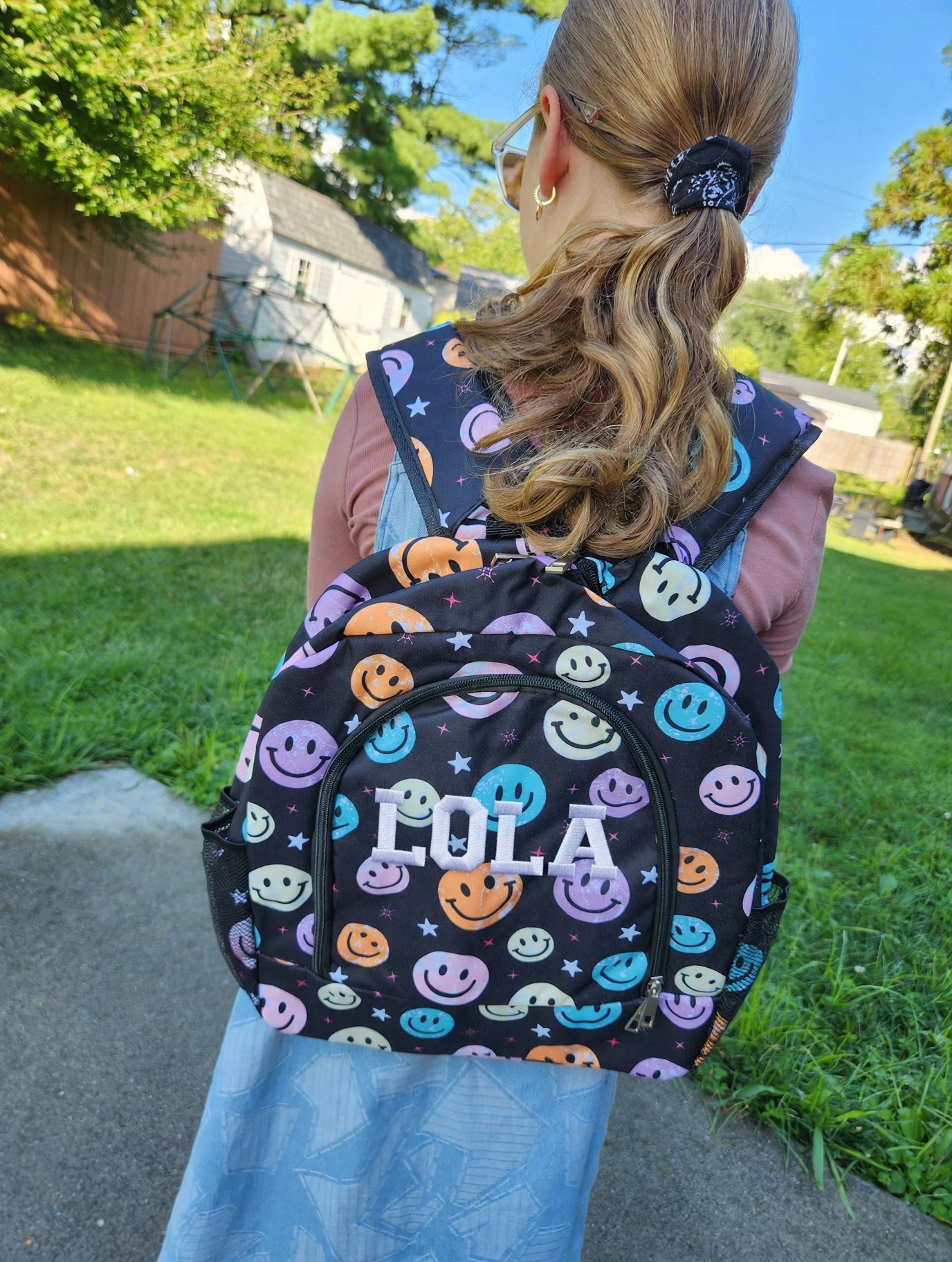 Smiley Faces Canvas Girls Backpack