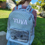 Silver Shiny Scales Girls Backpack