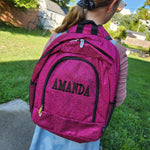 Pink Glitter Canvas Girls Backpack