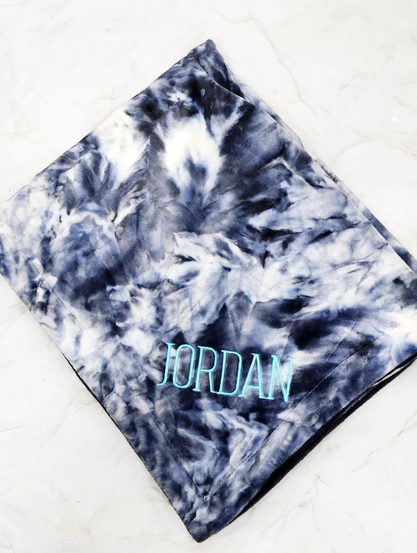 Sorbet Cuddle Navy Tie Dye Boys Blanket
