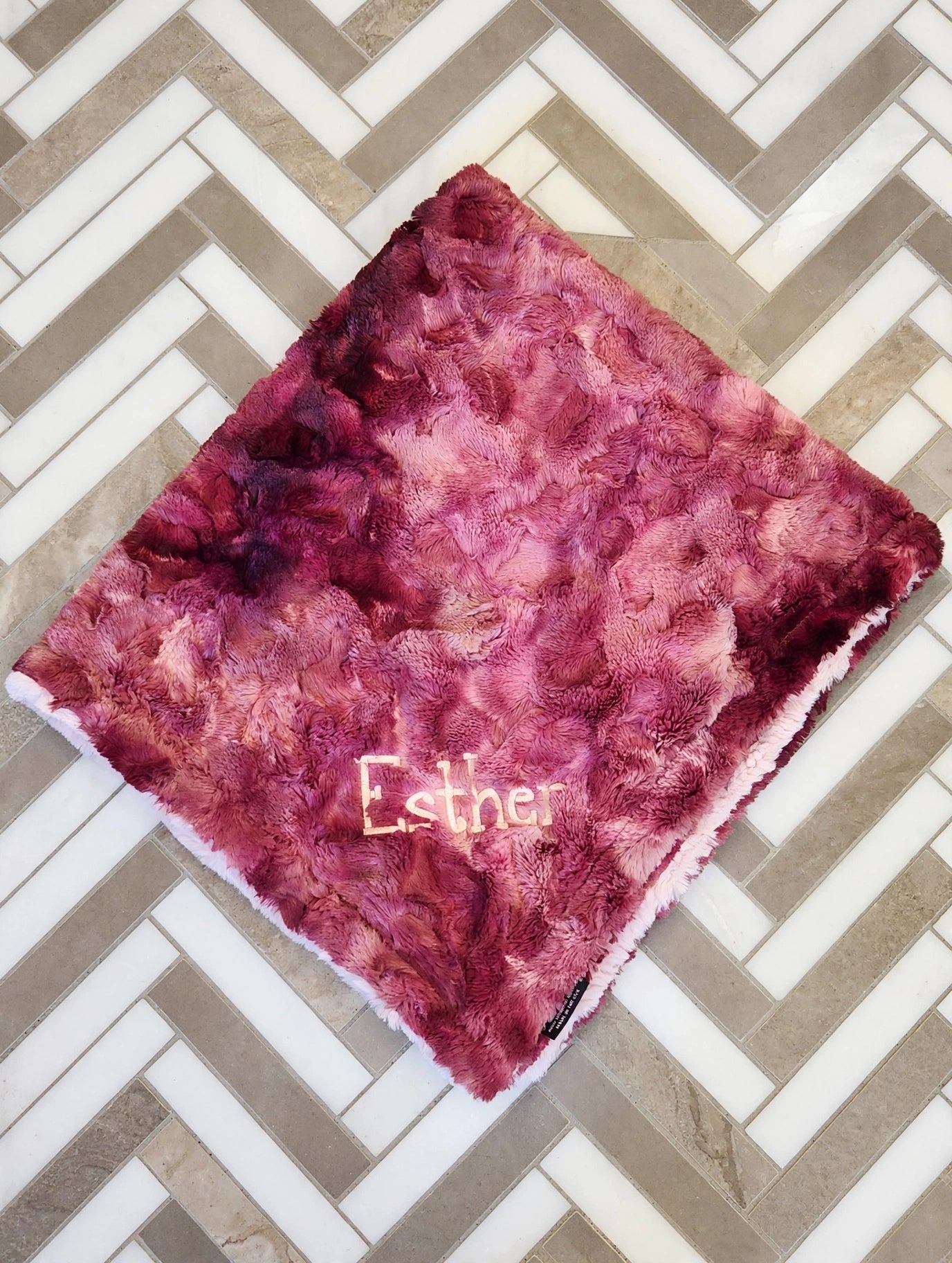 Smokey Mauve Blush Girls Minky Blanket