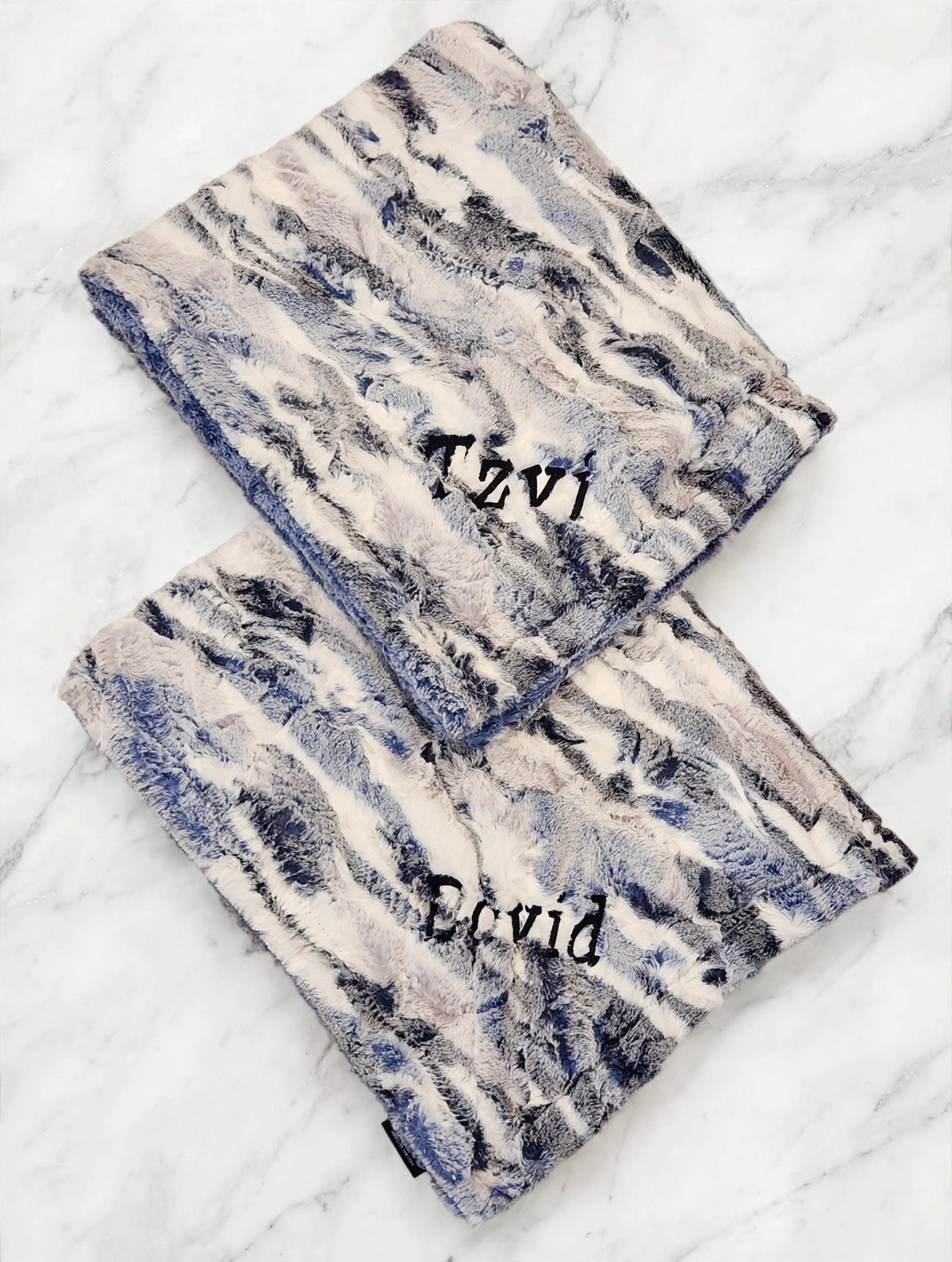 Himalayas Ocean Blue Boys Minky Blanket