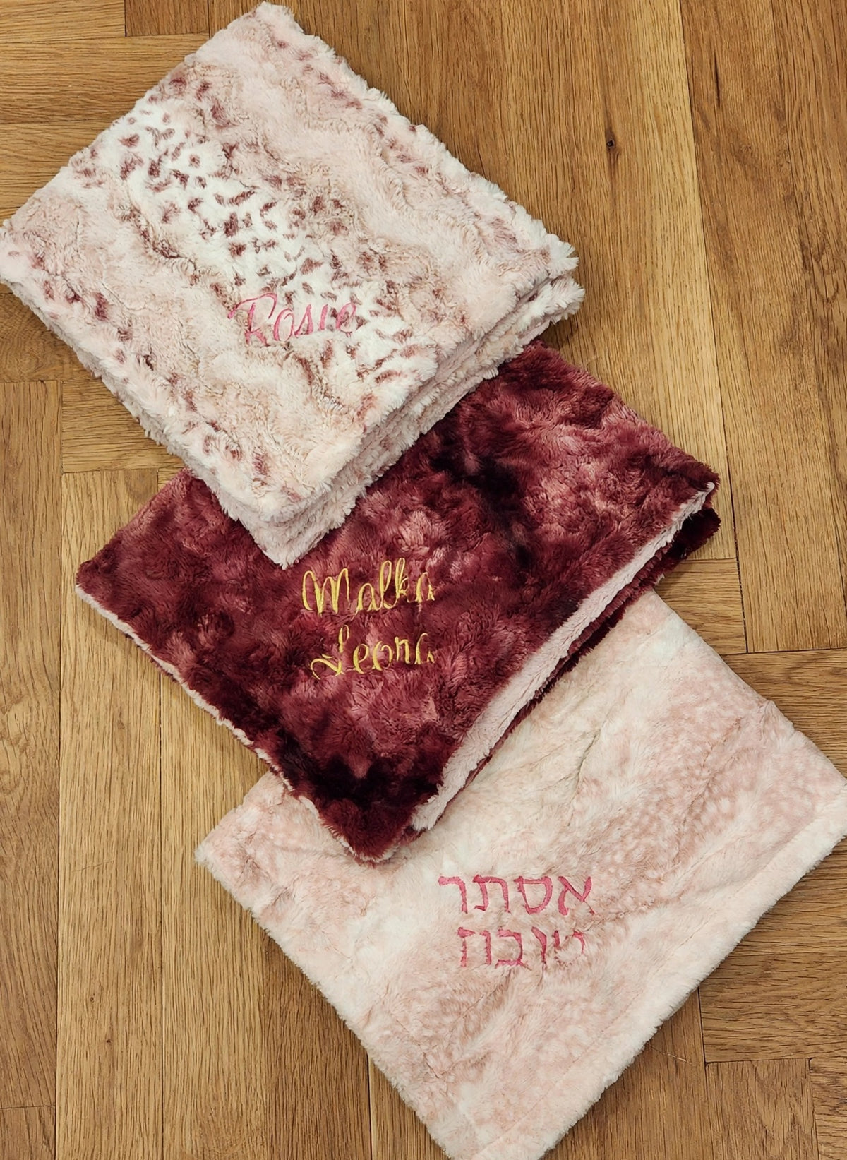 Mauve Pink Blush Nature Girls Minky Blanket