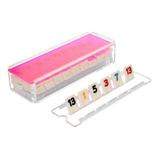 Pink Lucite Rummy Game