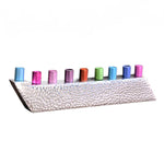 Hammered Menorah with Colorful Candle Cups