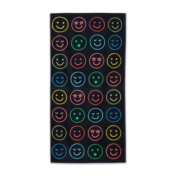 Neon Emojis adult/kids towel