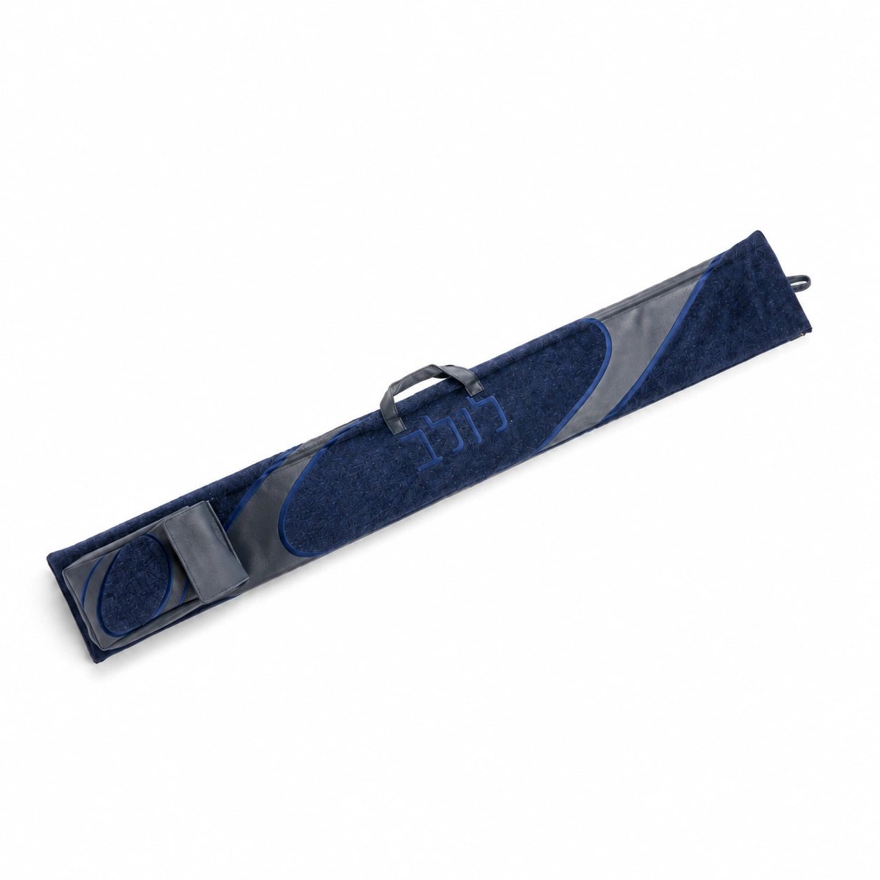 Navy Fur Leather Lulav and Esrog Bag