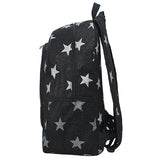 Black Glitter Superstar Canvas Backpack