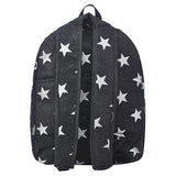 Black Glitter Superstar Canvas Backpack