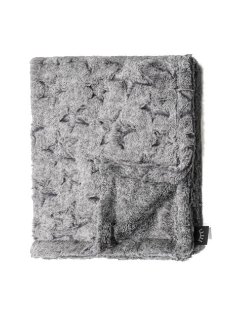 Stars Chambray Gray Minky Blanket