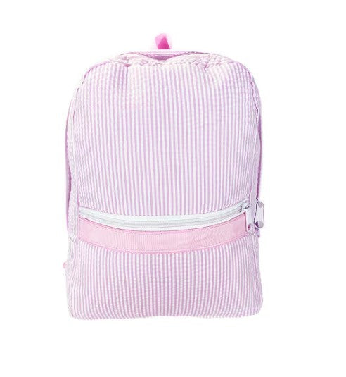 Mini Pink Seersucker Backpack