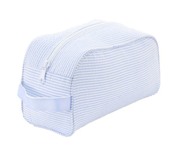 Light Blue Seersucker Toiletry Bag