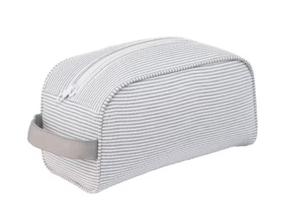 Gray Seersucker Toiletry Bag