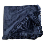 Ruffle Navy Minky Blanket