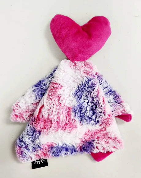 Zebra Cotton Candy Heart Minky Lovey