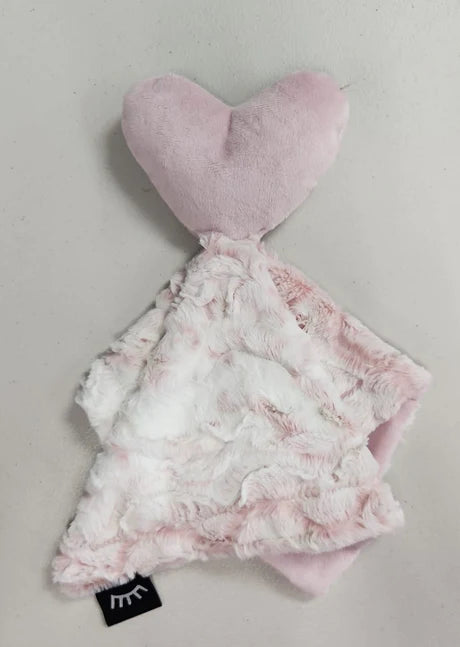 Owl Mauve Heart Minky Lovey