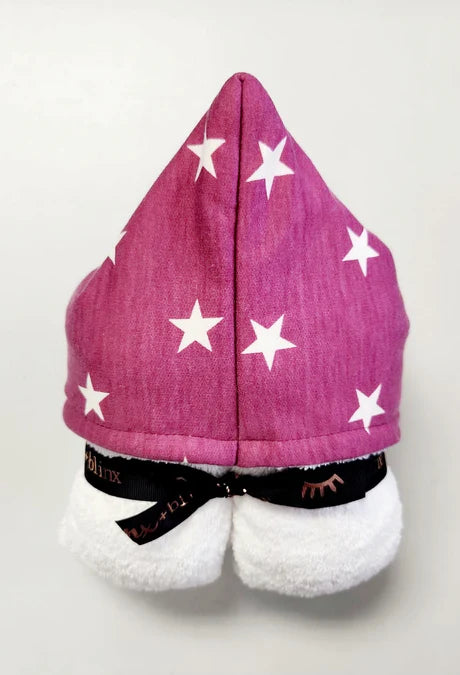 Magenta Stars Hooded Towe