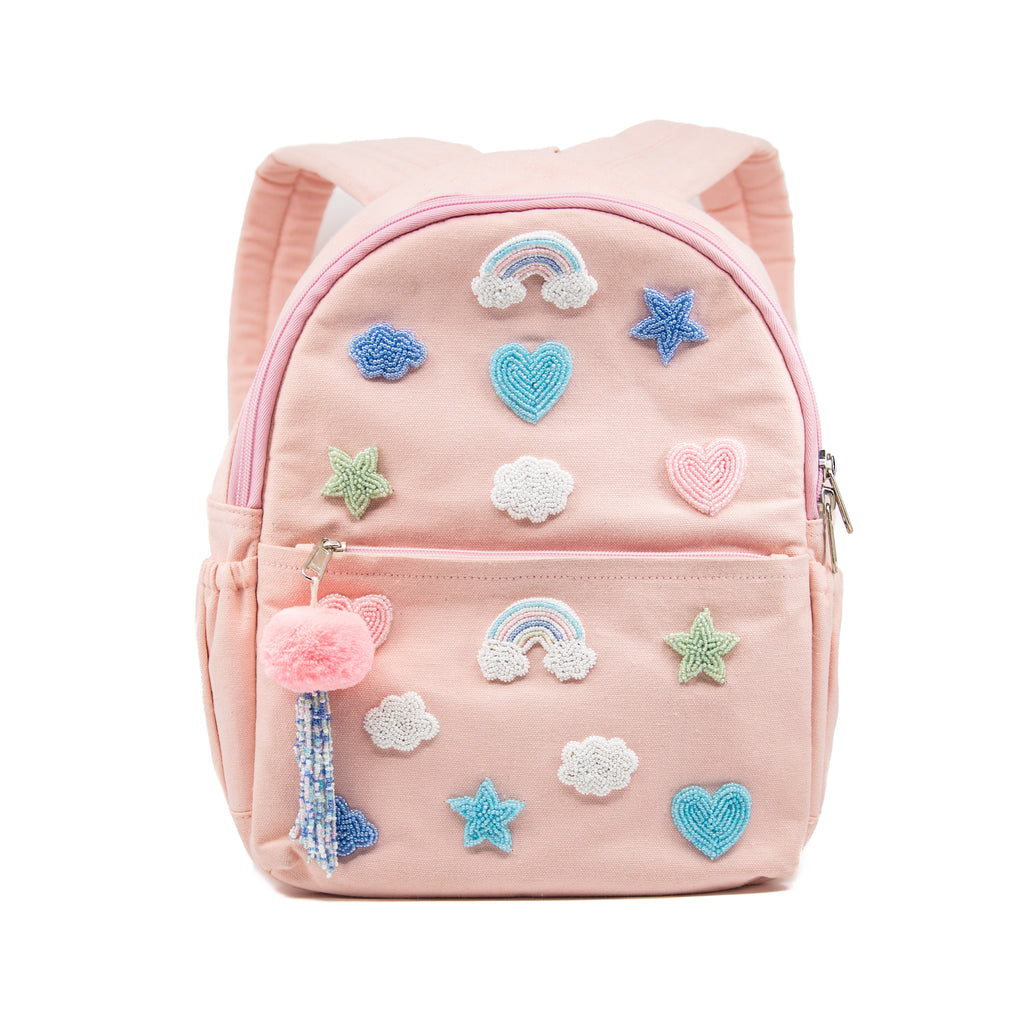 Canvas Beaded Mini Backpack
