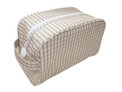 Dark Taupe Gingham Toiletry