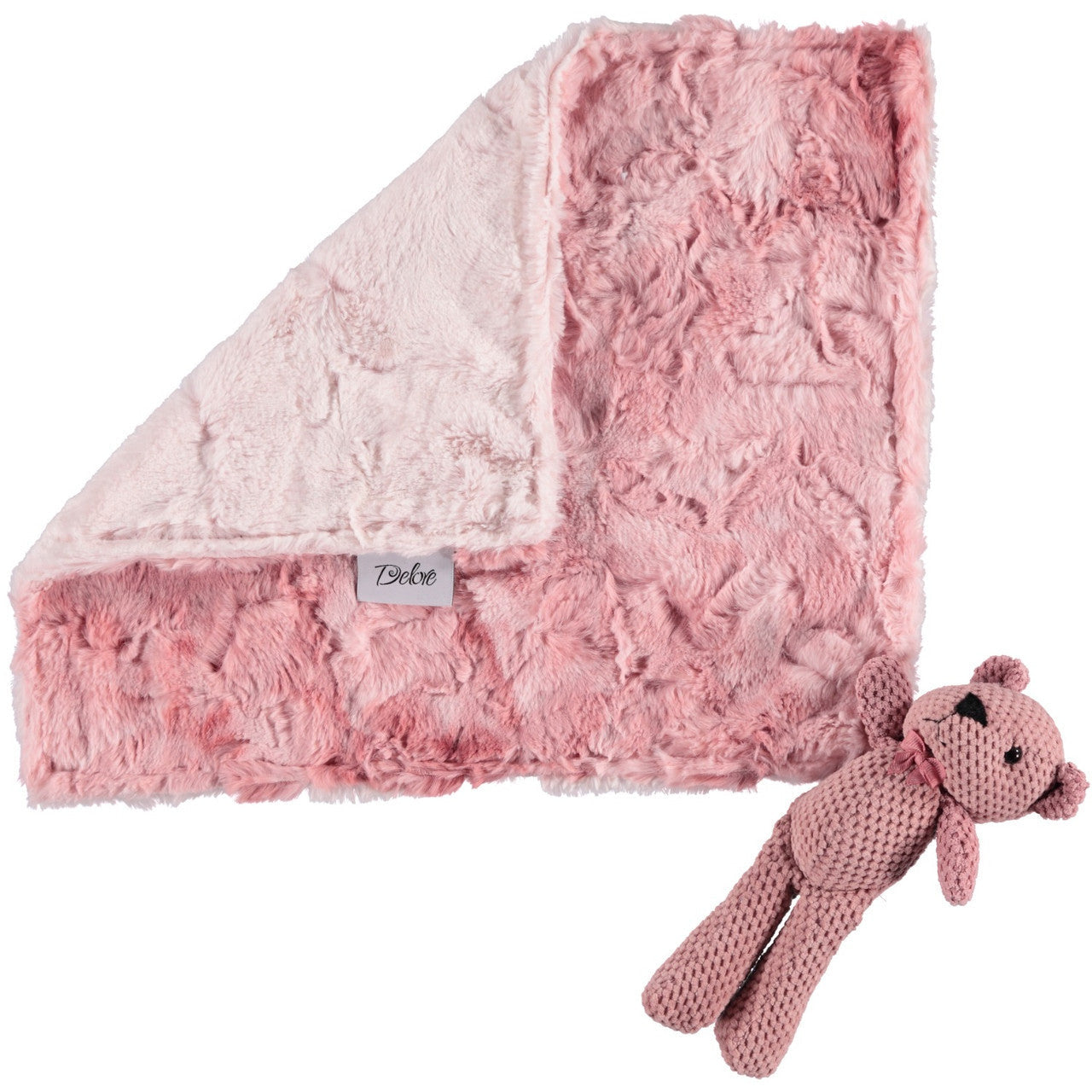 Pink Rosewater & Tie Dye Rosewater Girls Lovie With Teddy Bear