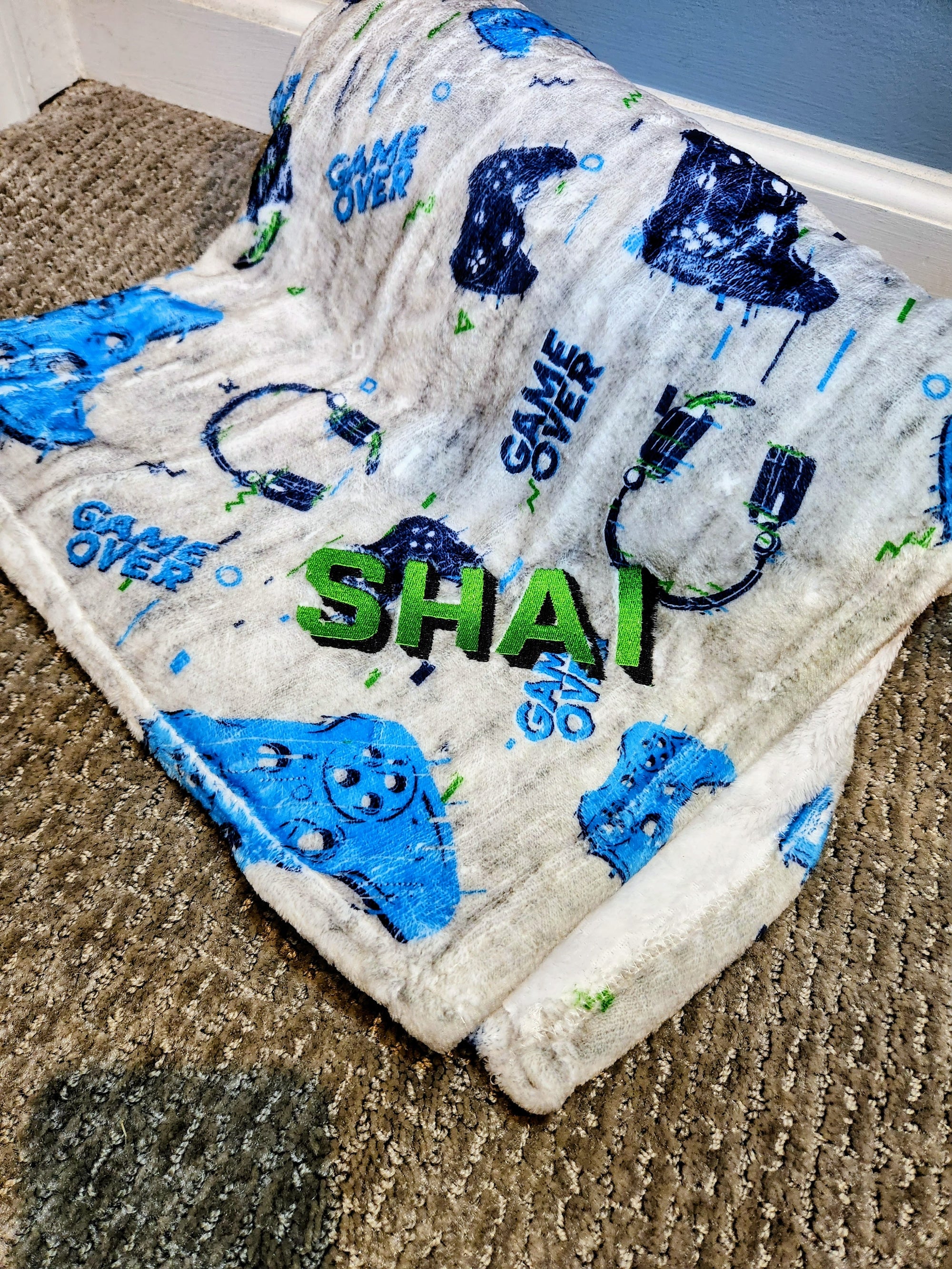 Game Over Fuzzy Throw Blanket