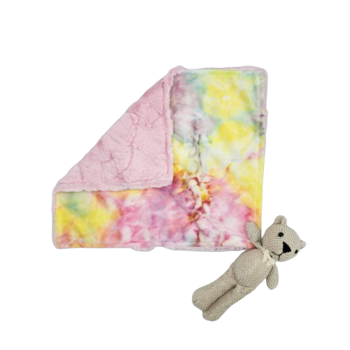 Tie Dye Cotton Candy Lovie With Cream Teddy Bear