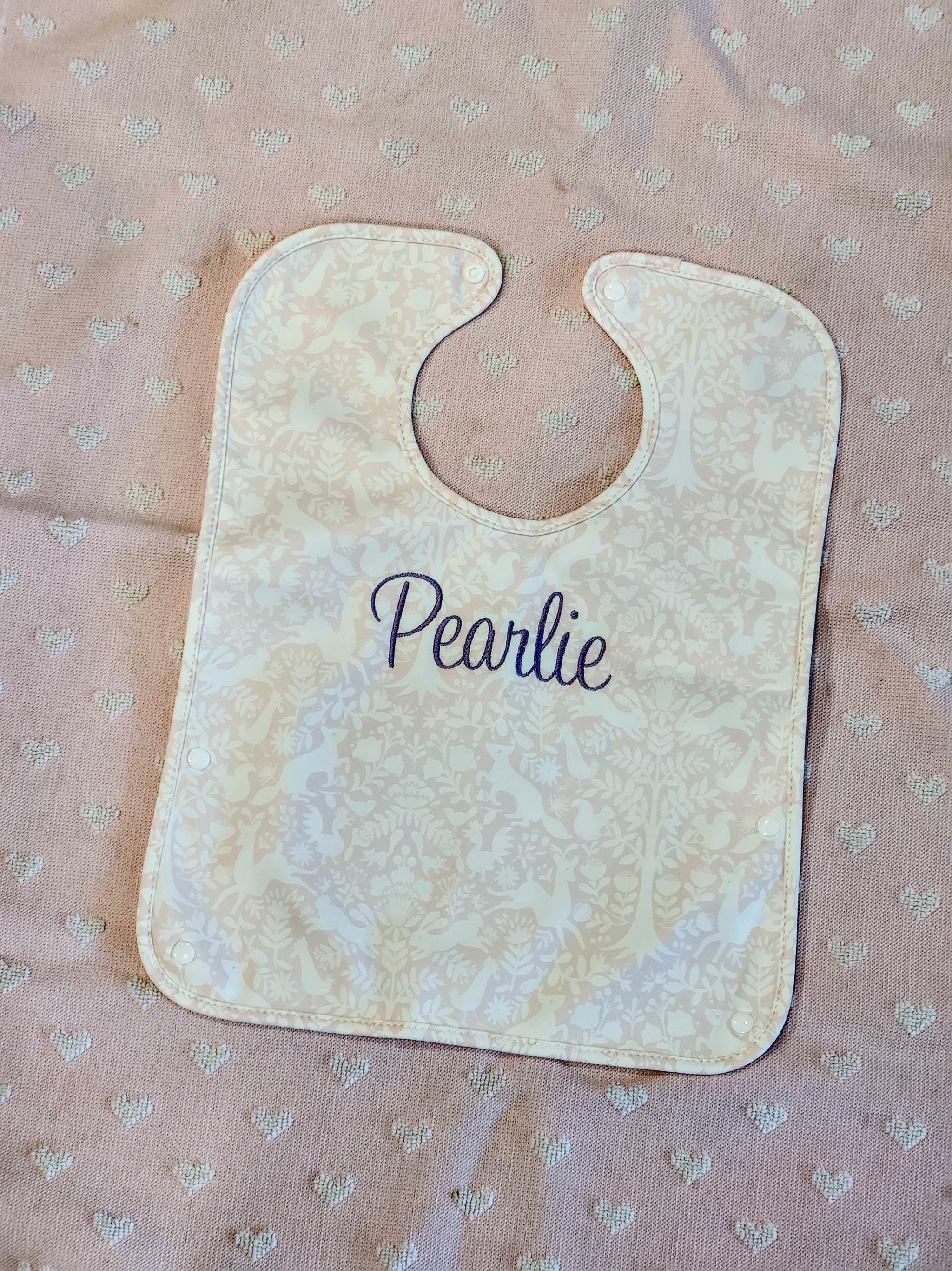 Woodland Pink Girls Bib