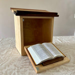 Tabletop Wood Shtender with storage