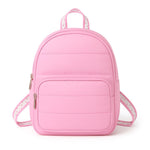 Pink Puffer Girls Mini Backpack with Heart Straps
