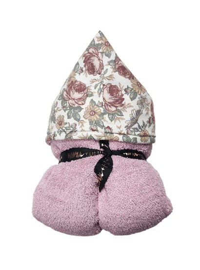 Floral Rose Girls Hooded Towel