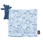 Frosted Navy Chambray Stars Bear Boys Minky Lovey