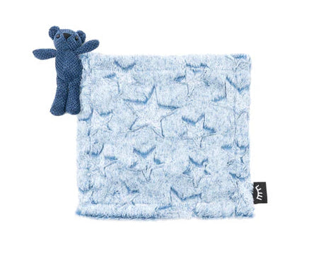 Frosted Navy Chambray Stars Bear Boys Minky Lovey