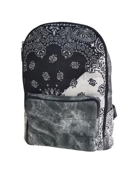 Black Denim Bandana Backpack