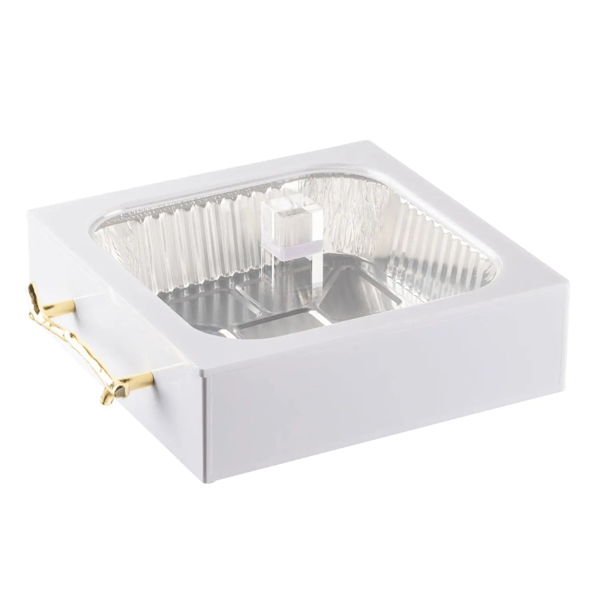 8x8 White Gold Twig Pan Holder