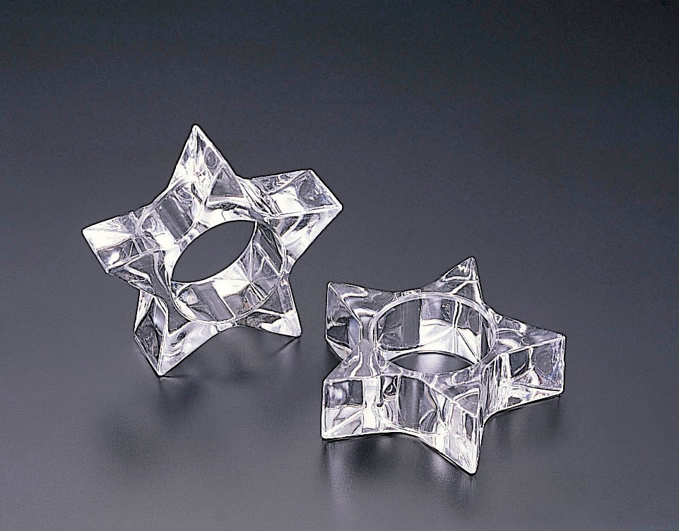 Star Lucite Napkin Rings (set of 4)