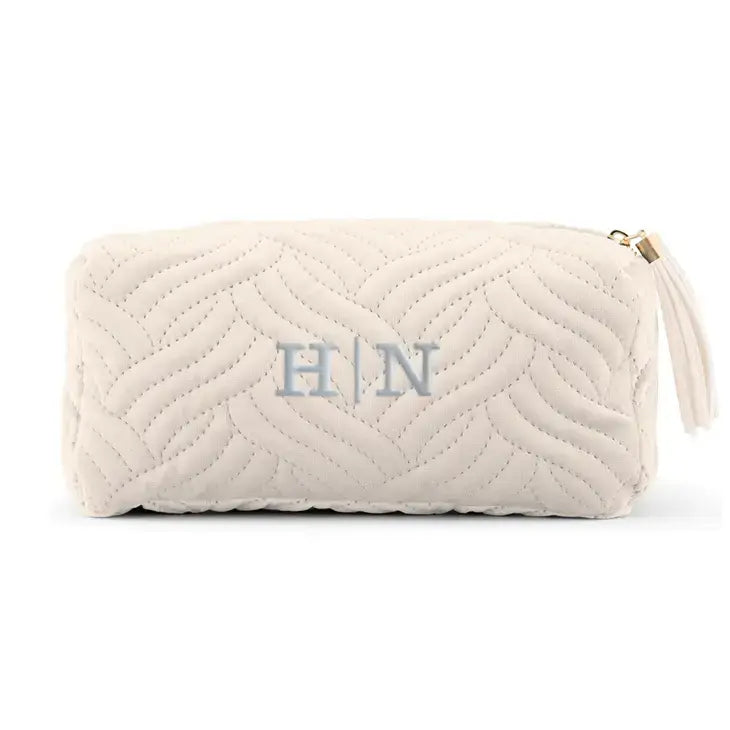 Small Velvet Quilted Toiletry Bag