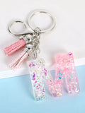 Tassle and Sparkle Letter Keychain