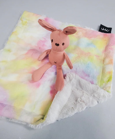 Rainbow Bunny Mini Minky Lovie