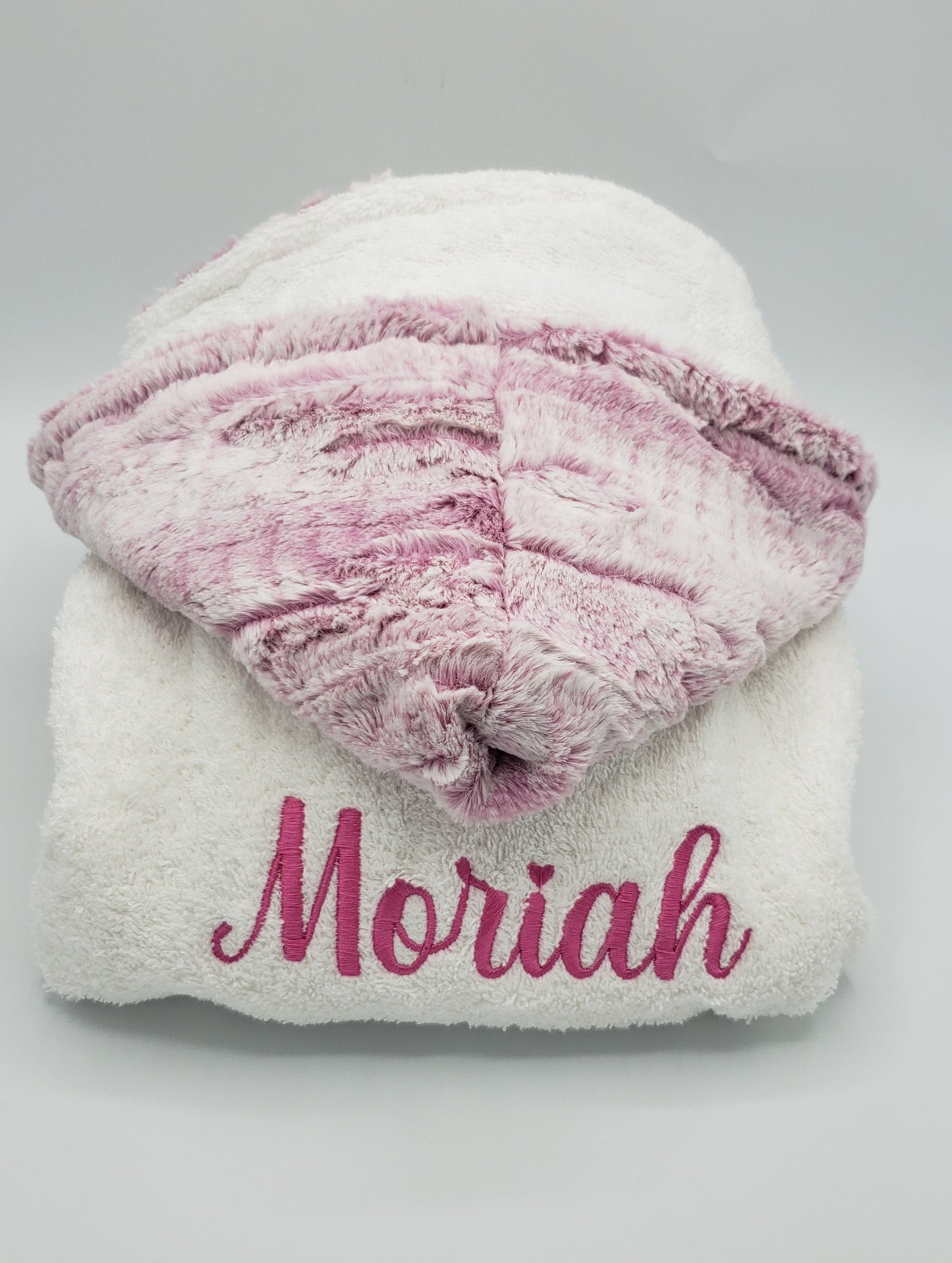 Wave Boa Raspberry Hooded Towel