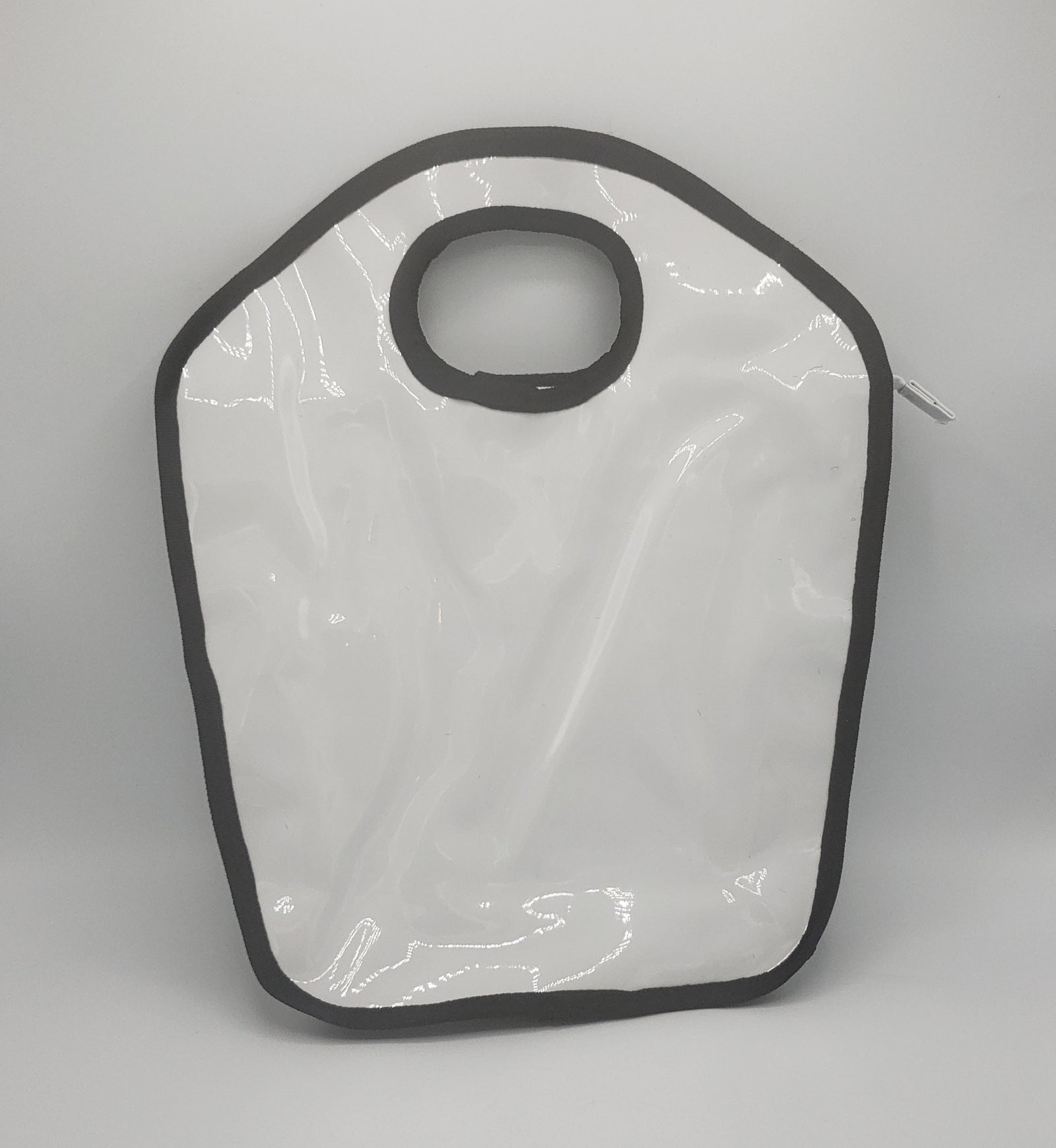 White and Black Vinyl Keyhole Bag