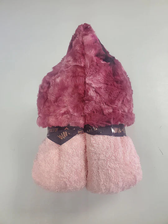 Smokey Raspberry Pink Girls Hooded Towel