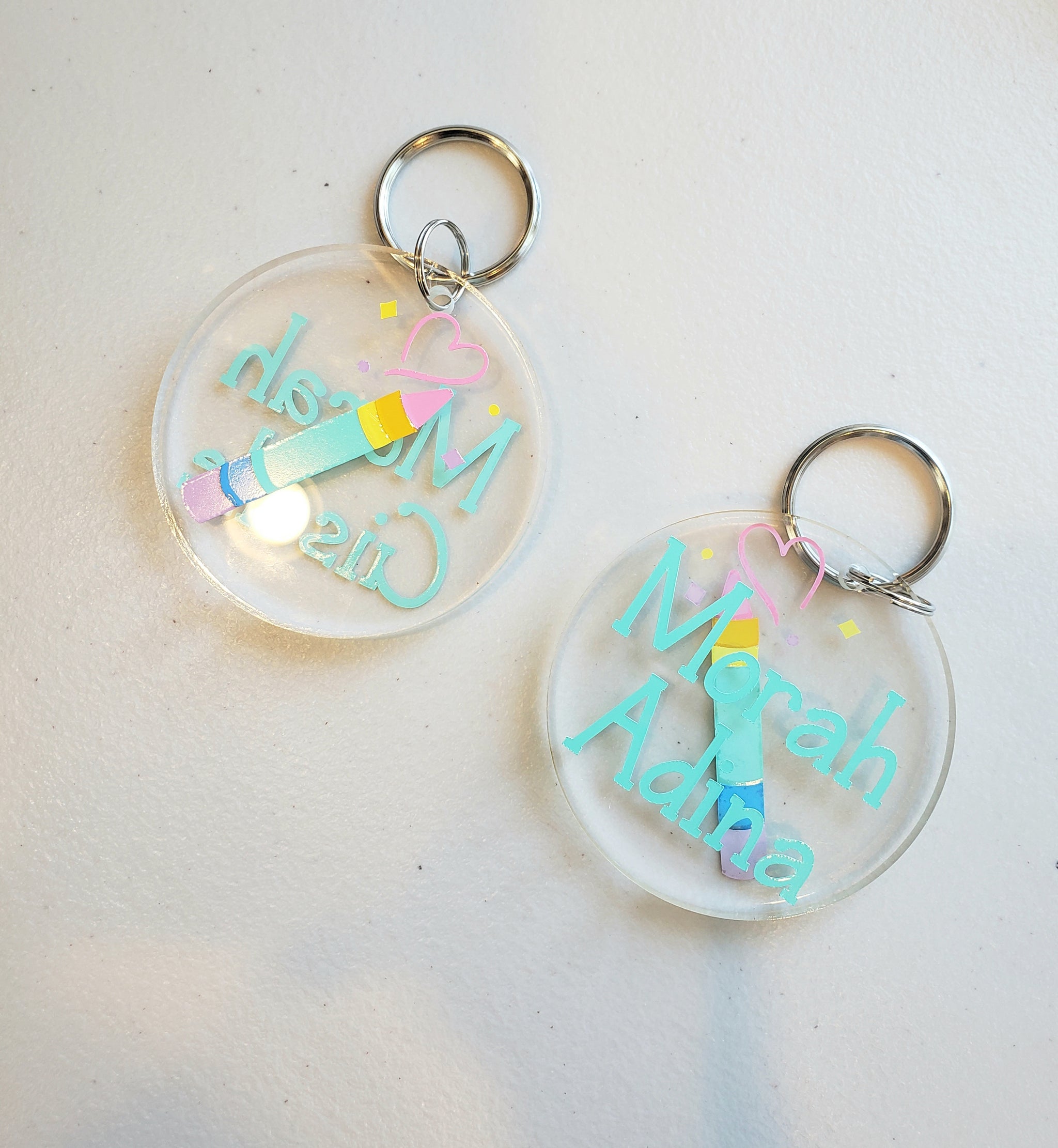 Lucite Circle Keychain