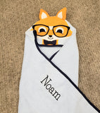 Nerdy Fox Hooded Toddler Towel