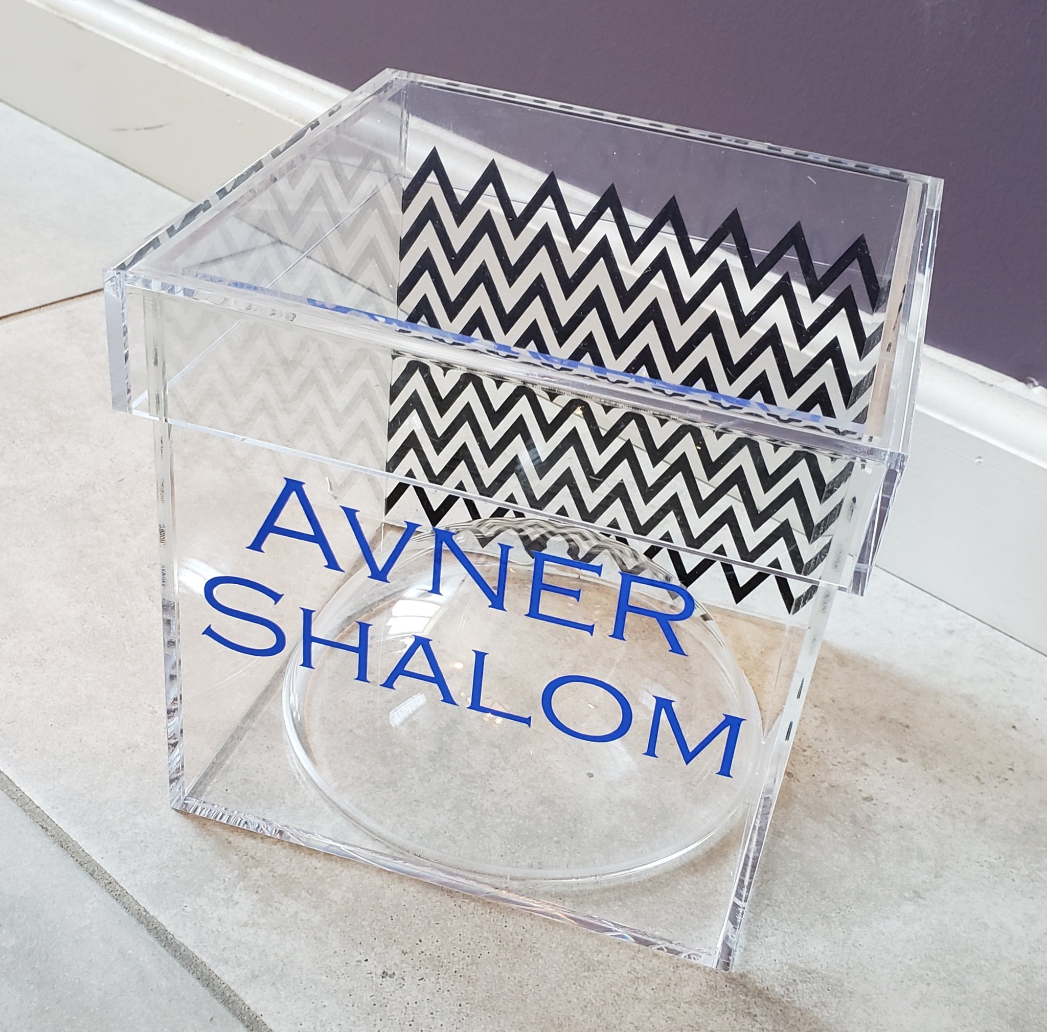 Classic Chevron Lucite Box