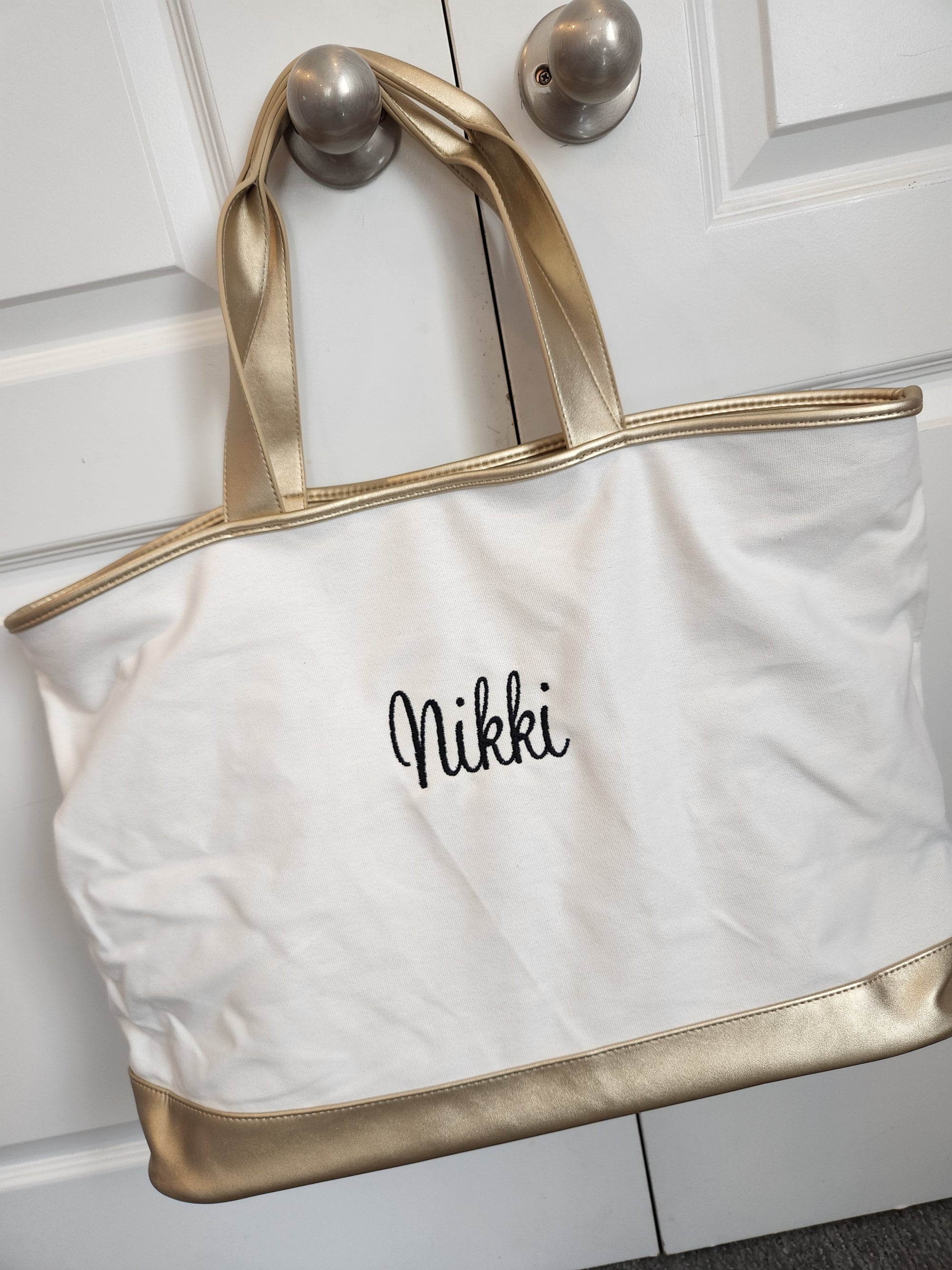 Cream and Gold Tote