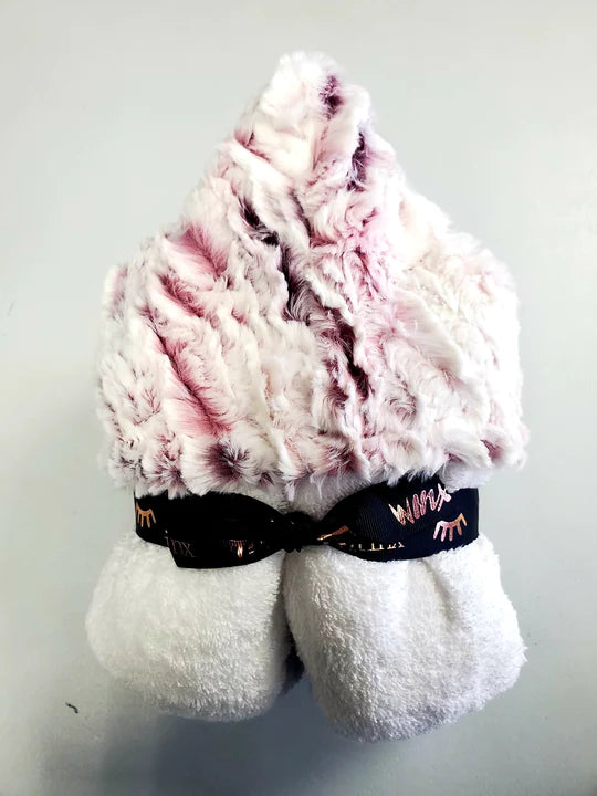 Zebra Rose Pink Girls Hooded Towel