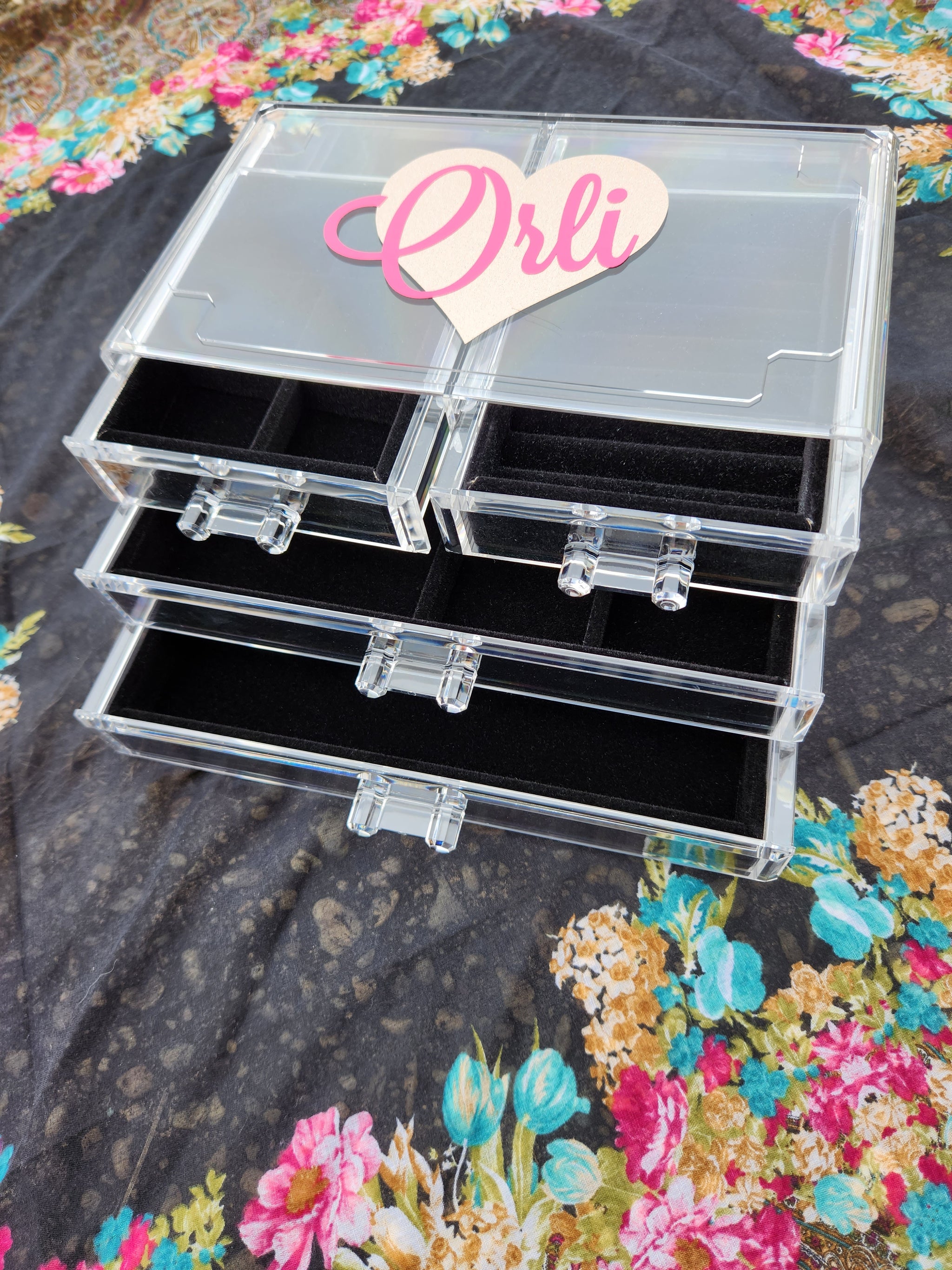 4 Drawer Lucite Jewelry Box